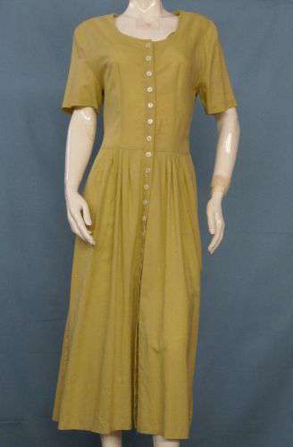 dress BETTY BARCLAY size L vintage 1980s linen cotton