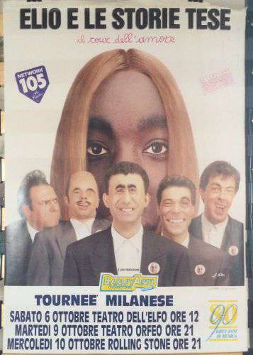 locandina originale ELIO E LE STORIE TESE Il Tour dell Amore 1990 Milano